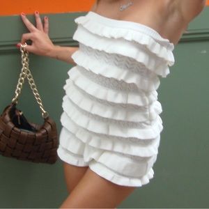 Ruffle knit romper